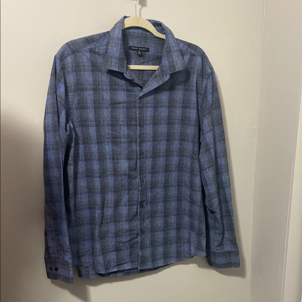 NWOT! Robert Barakett Plaid‎ Button-Up Shirt
